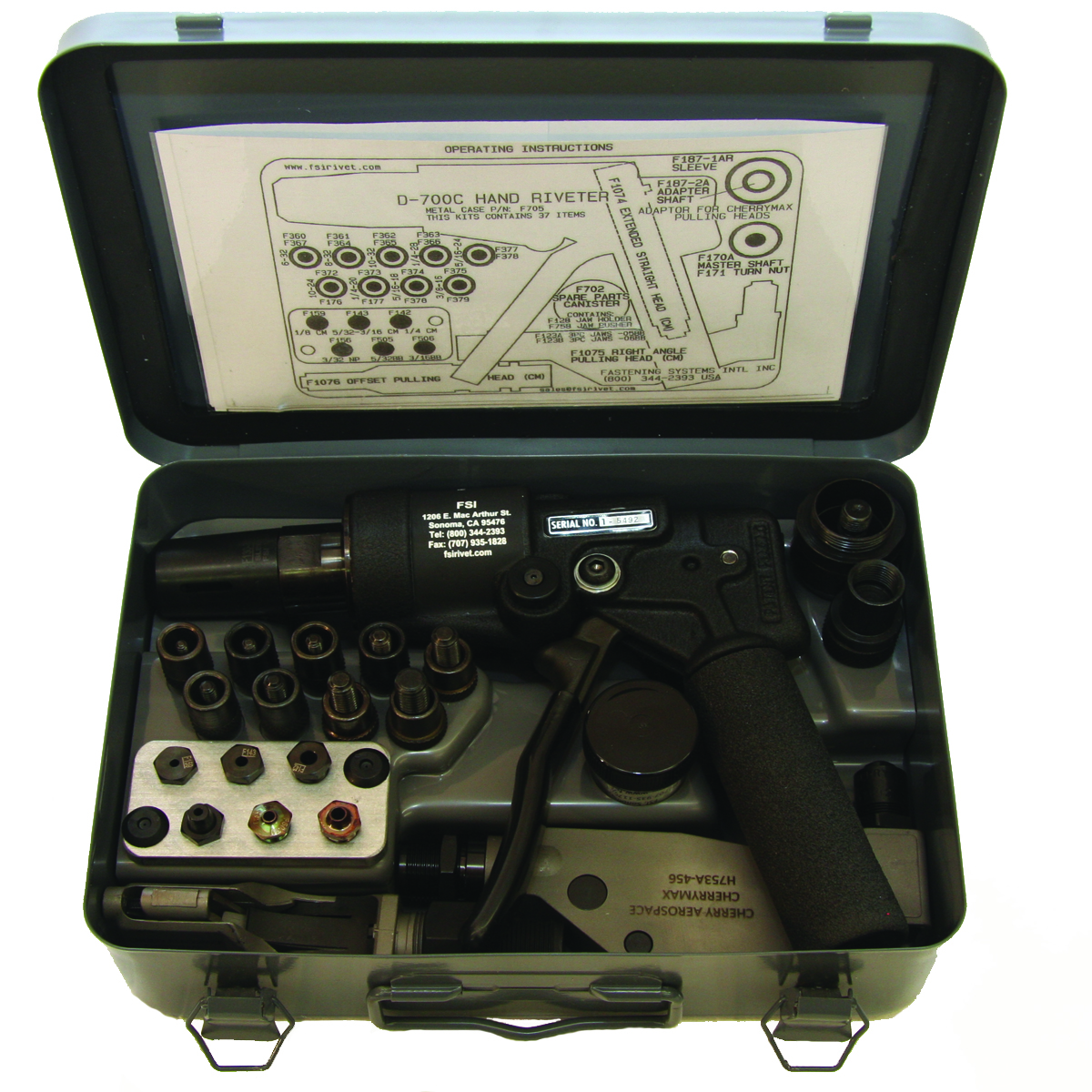 D-700-MIL-2 Hand Hydraulic Blind Rivet and Blind Bolt Tool Kit
